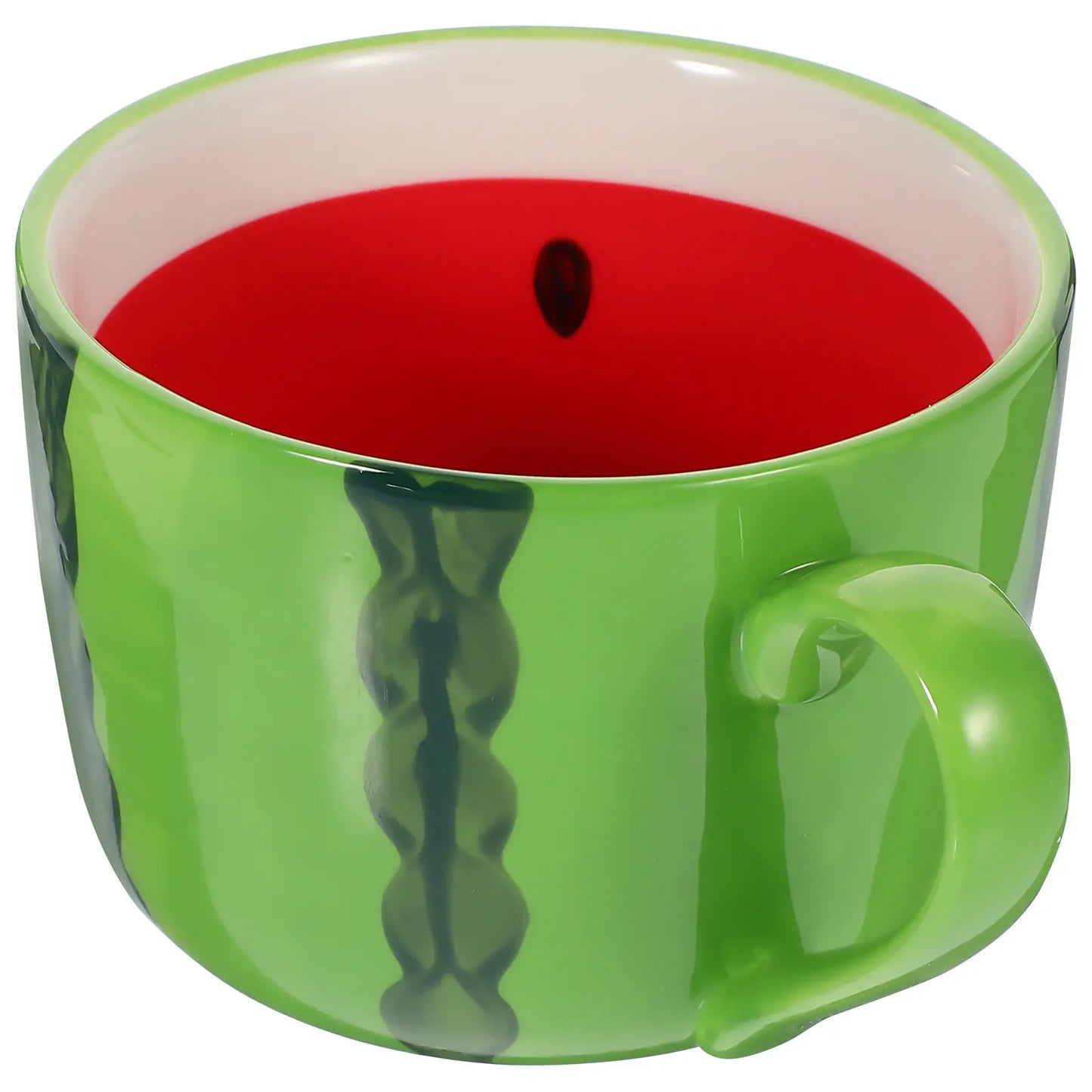 Watermelon Ceramic Cup Summer Design Coffee Tea Milk Mug Sturdy Heat Resistant Smooth Inner Wall Drinking Cup Household Office Peaceful Pleasures Health and Wellness