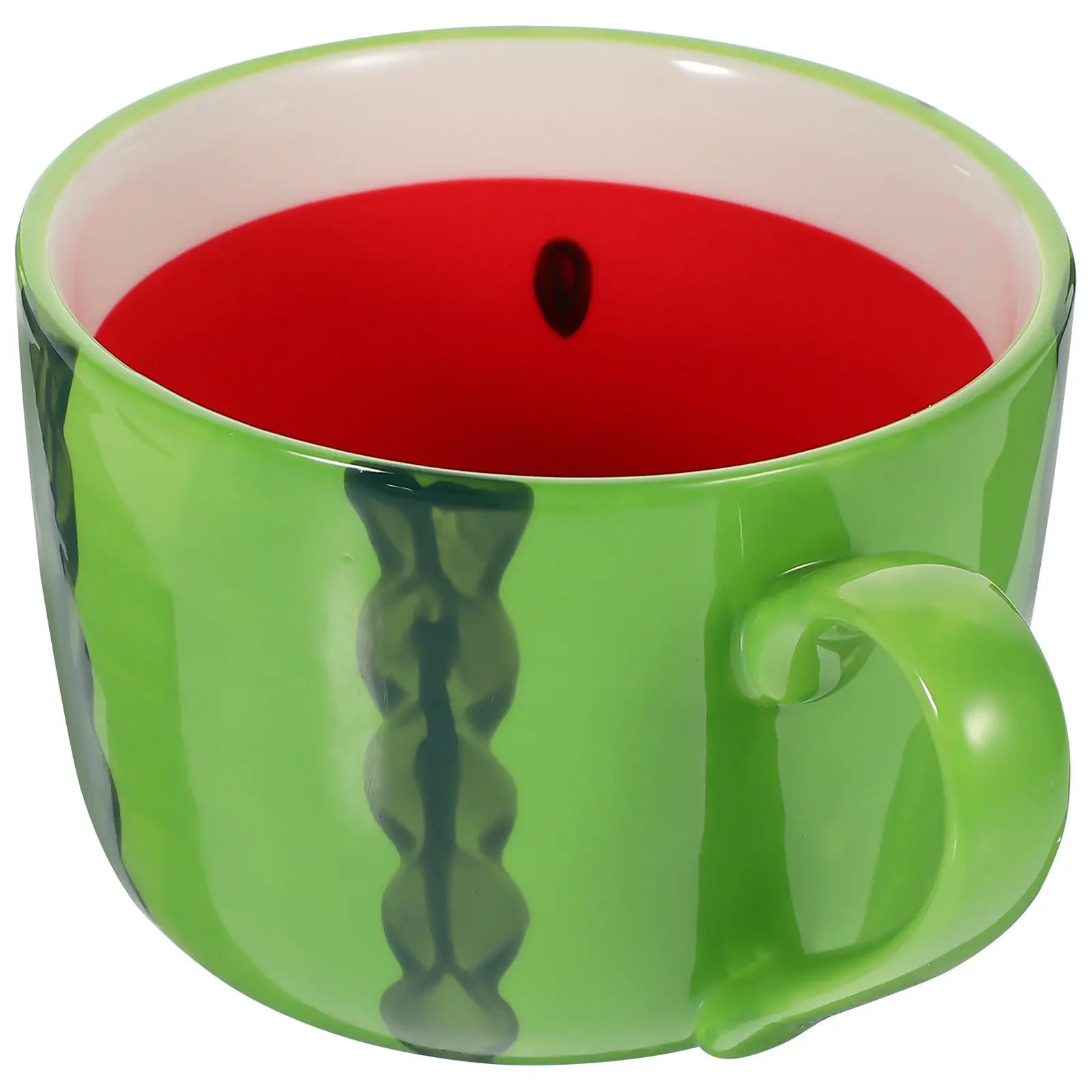 Watermelon Ceramic Cup Summer Design Coffee Tea Milk Mug Sturdy Heat Resistant Smooth Inner Wall Drinking Cup Household Office Peaceful Pleasures Health and Wellness