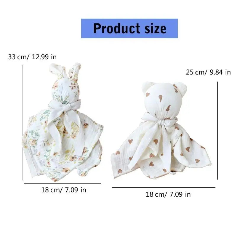 Baby Soothing Blanket with Animal Charm | Soft Cotton Comfort Towel