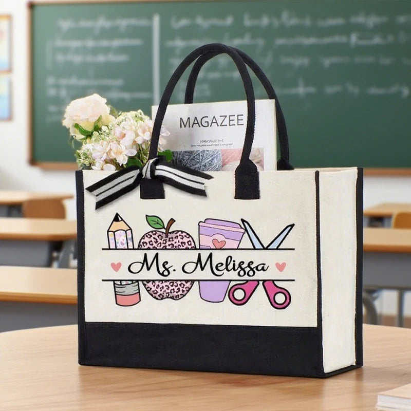 Personalized Teacher Tote Bag | Teacher Appreciation Gift Personalized Tote Bag Peaceful Pleasures Health and Wellness