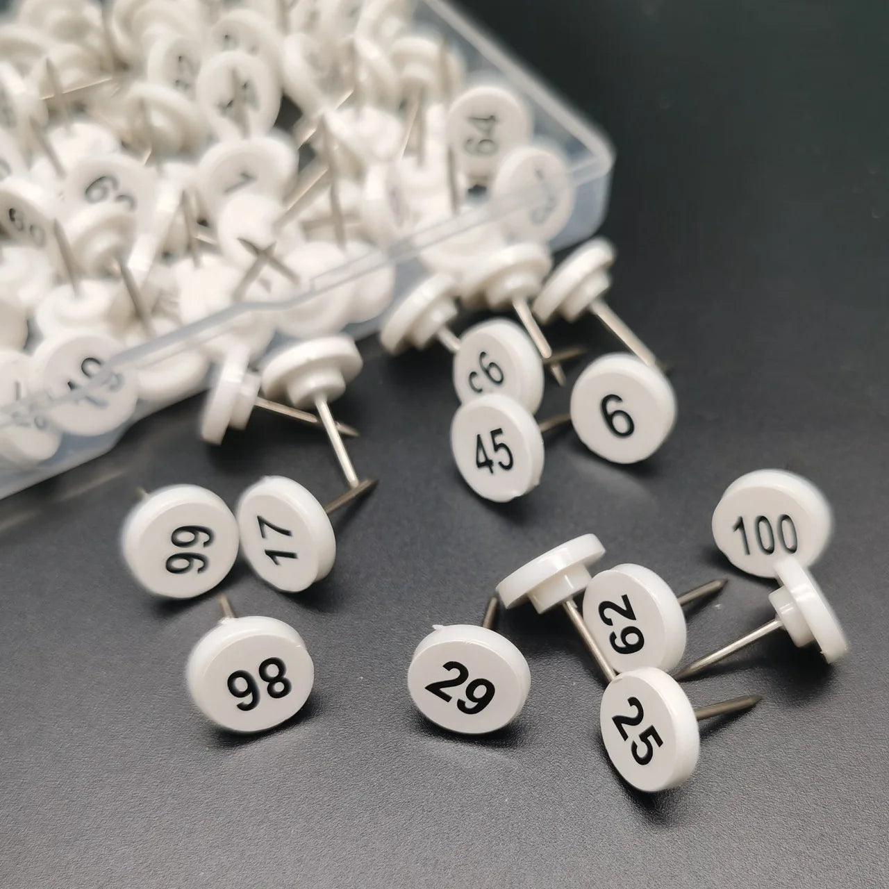 Bview Art Plastic Numbered Round Push Pins Decorative Thumb Tacks