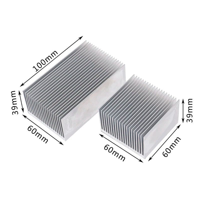 60*60*39mm/100*60*39mm With Thermal Conductive Adhesive Aluminum Alloy Heatsink Cooling Pad LED IC Chip Cooler Radiator Silver Peaceful Pleasures Health and Wellness