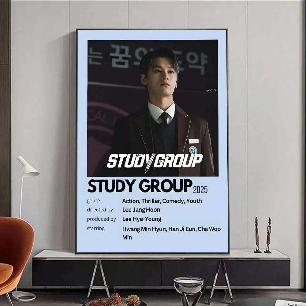 Hot Kdrama S-Study group Poster HD art poster for home living room bar office decoration sticky waterproof Peaceful Pleasures Health and Wellness