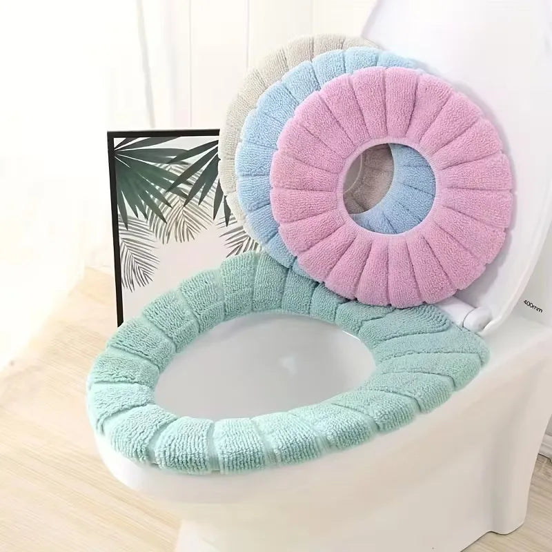 Plush Toilet Seat Cover Cushion – Warm Soft Pad 1/2/4 PCS