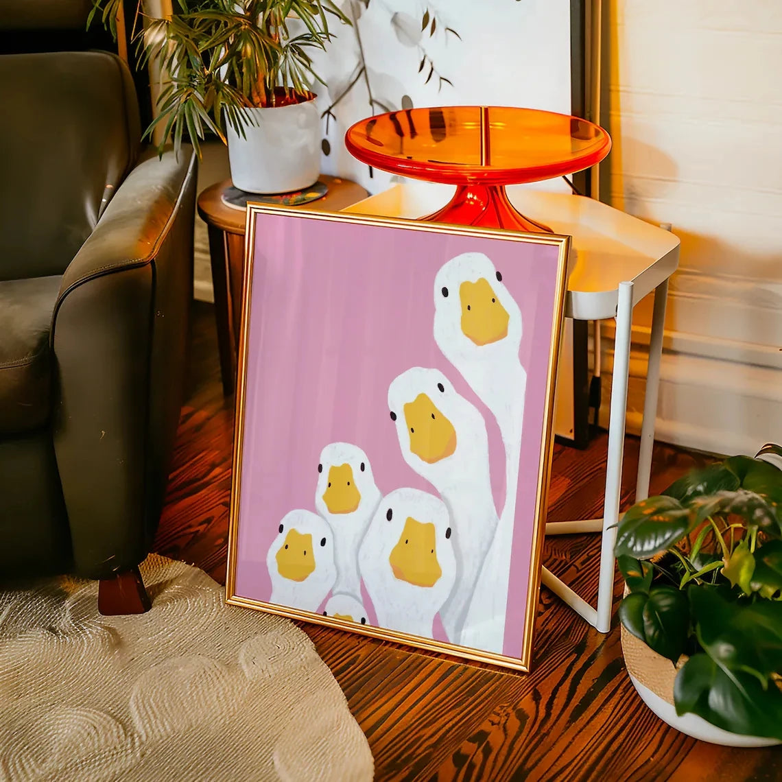 3-Piece Pink Duck Canvas Wall Art | Kids Room & Home Decor