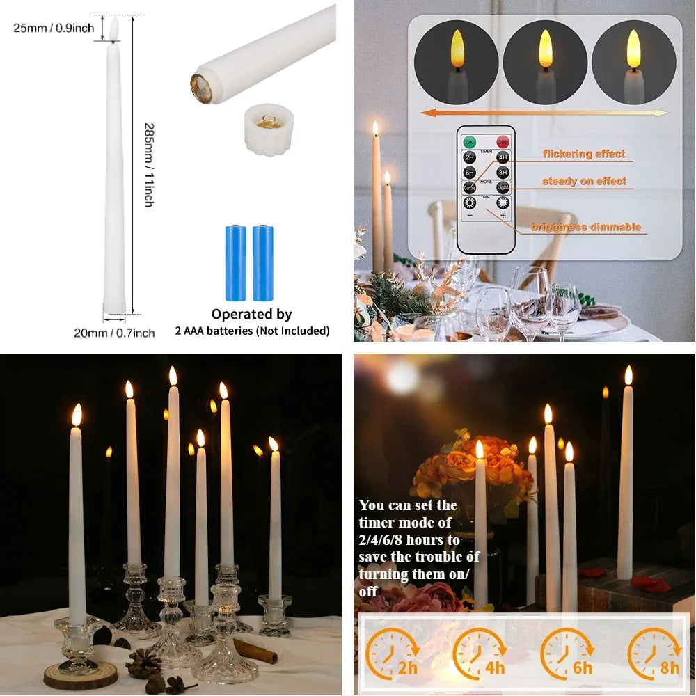 Flameless Taper Candles with Remote Flickering LED Taper Candles Battery Operated Candlesticks for Wedding Christmas Thanksgivin Peaceful Pleasures Health and Wellness