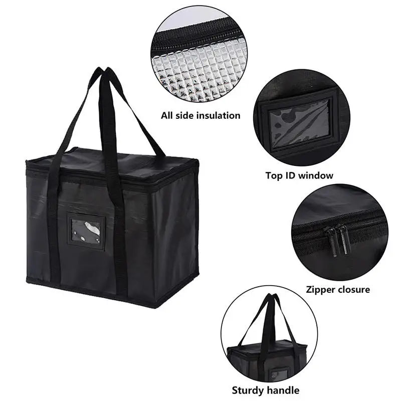 Large Insulated Lunch Bag with Aluminum Foil Waterproof Material Thermal Cooler Tote for Food Delivery and Picnics Peaceful Pleasures Health and Wellness