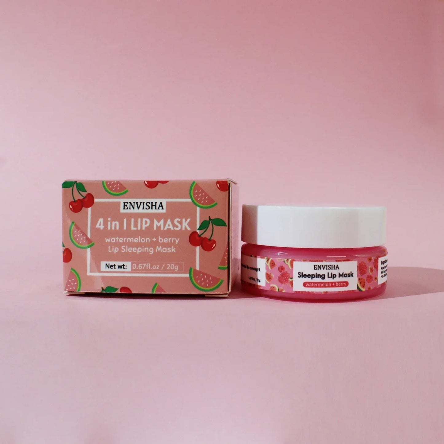 ENVISHA Watermelon Lip Sleep Mask – Overnight Moisturizing & Line-Fading 20g