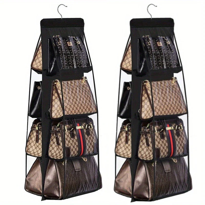 2-Pack Transparent Hanging Closet Organizer Bags with Hanger