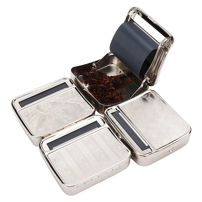 Cigarette Rolling Machine Box Case Automatic 70 MM Rolling Paper Tobacco Roller Rolling Machine Cigarette Maker Tobacco Smoking Peaceful Pleasures Health and Wellness 4pcs Random patterns