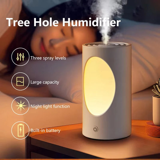 600ml Portable Aroma Diffuser With Colorful LED Lights Battery Rechargeable Wireless Air Humidifier For Bedroom Office Peaceful Pleasures Health and Wellness