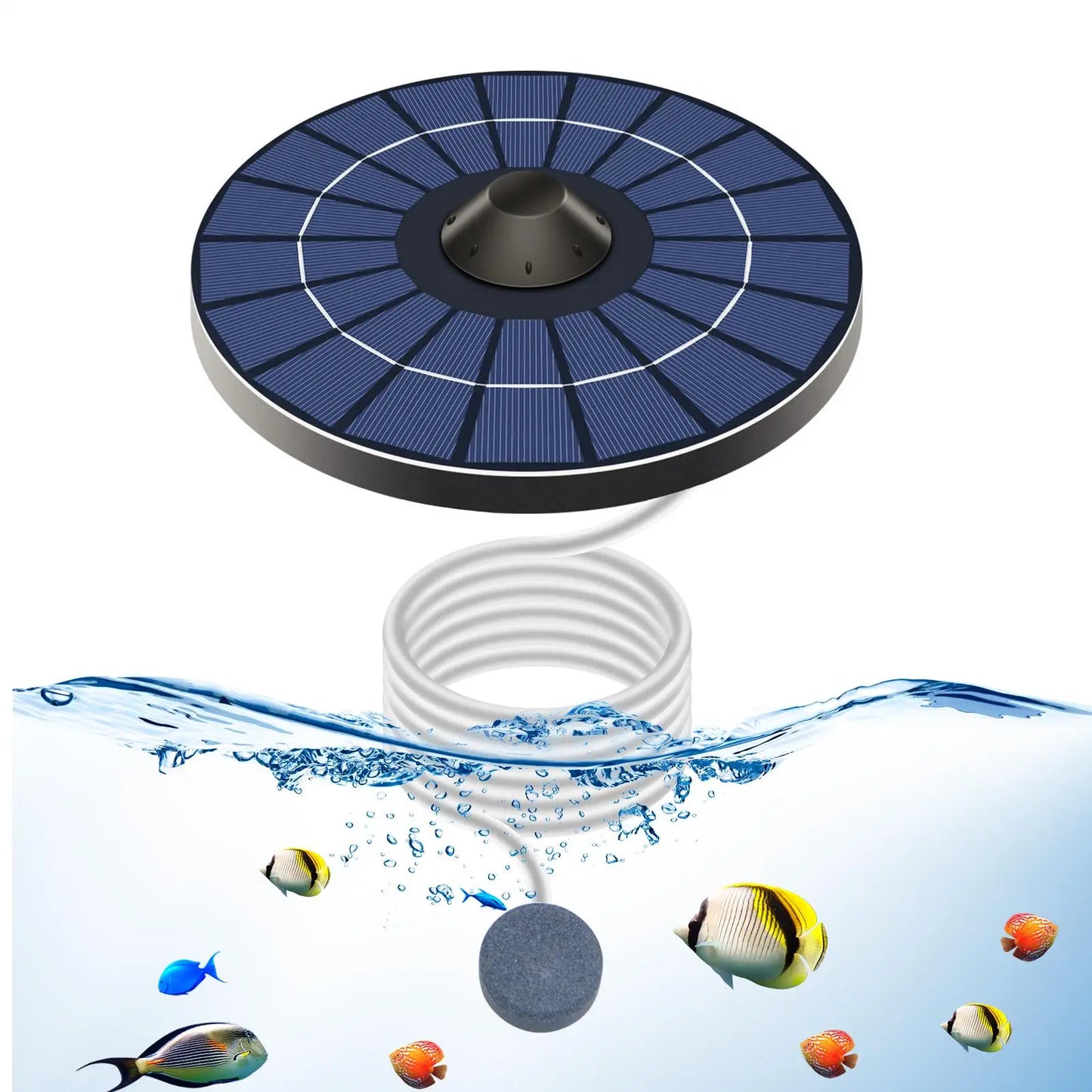 2.5W Solar Floating Pond Aerator with Air Hose & Bubble Stone