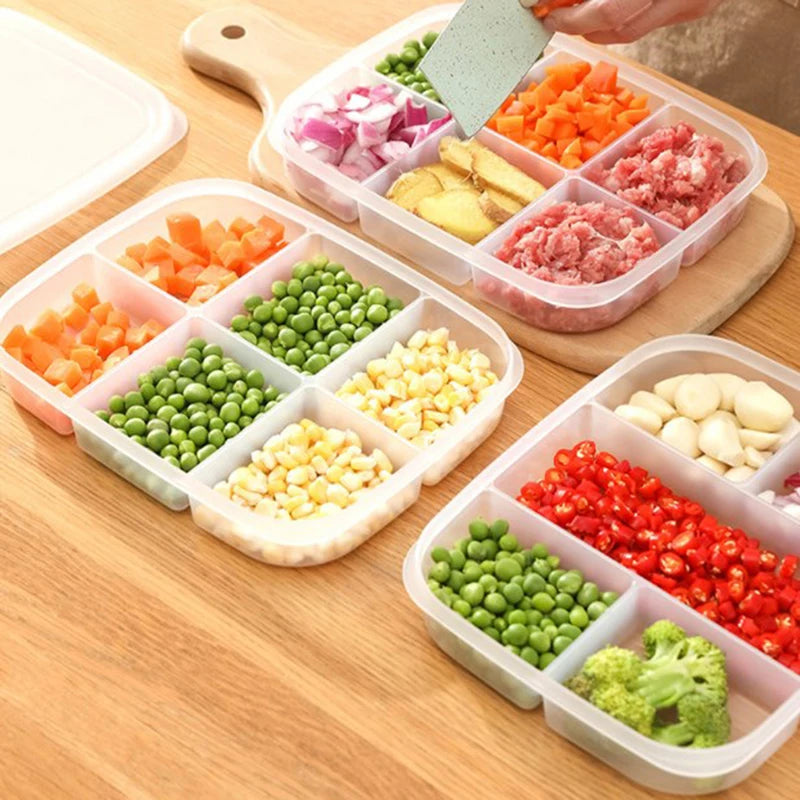 Clear Compartment Food Storage Box | Fridge Organizer Crisper
