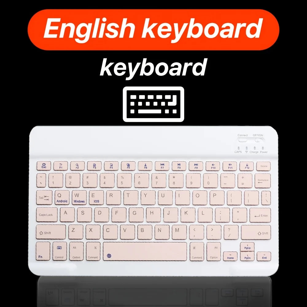 Ultra-Slim Wireless Keyboard Mini 78-Key Bluetooth-compatible Rechargeable Keyboard For Android IOS Windows for PC iPad Tablet Peaceful Pleasures Health and Wellness Pink Keyboard