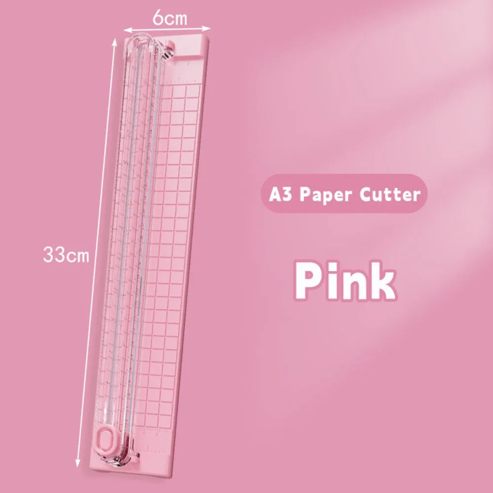 New Paper Cutter Paper Knife Paper Cutting Machine Office Cutter Paper Cutting Photo Bidirectional Paper Cutting Tool Practical Peaceful Pleasures Health and Wellness Pink