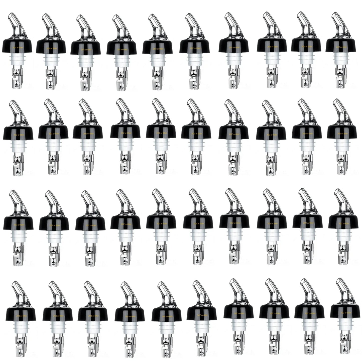 4 Different Measured Bottle Pourer Spouts Liquor Pourers Quick Shot Spirit Driinks Wine Cocktail Whiskey Dispenser Bartender Peaceful Pleasures Health and Wellness 40PCS 60ML