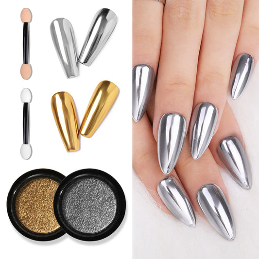 Metallic Chrome Mirror Nail Powder – Gold, Silver & Glitter Chrome Nail Powder Oasis Select