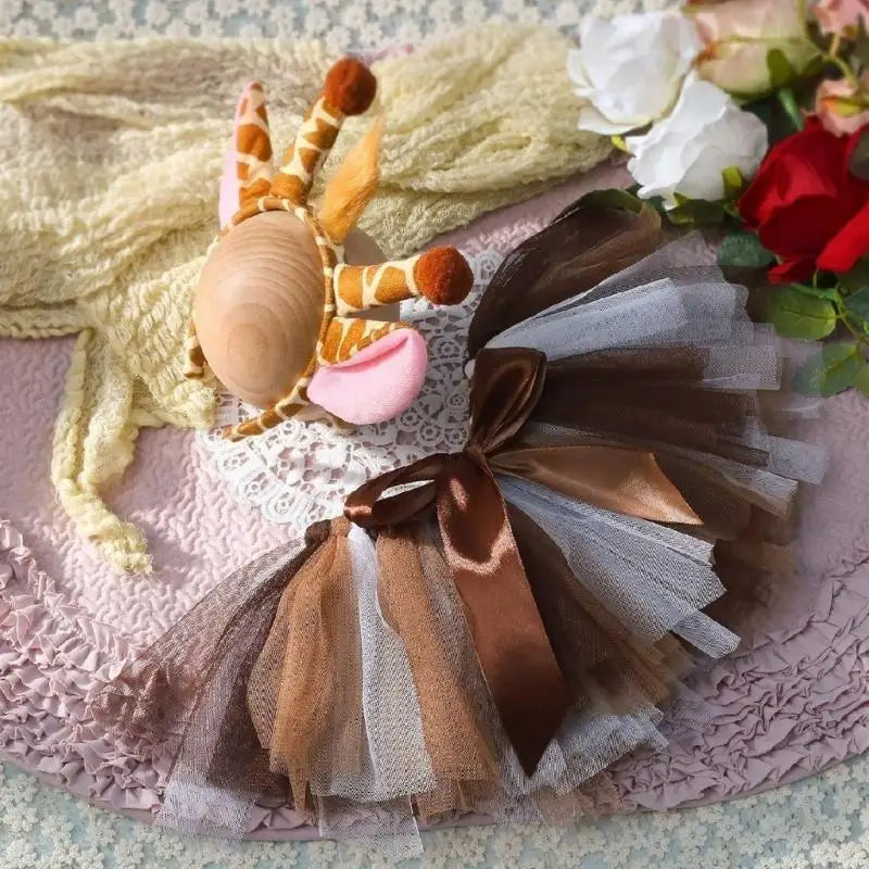 Baby Photography Outfit – Skirt & Reindeer Headband Set 0–12M