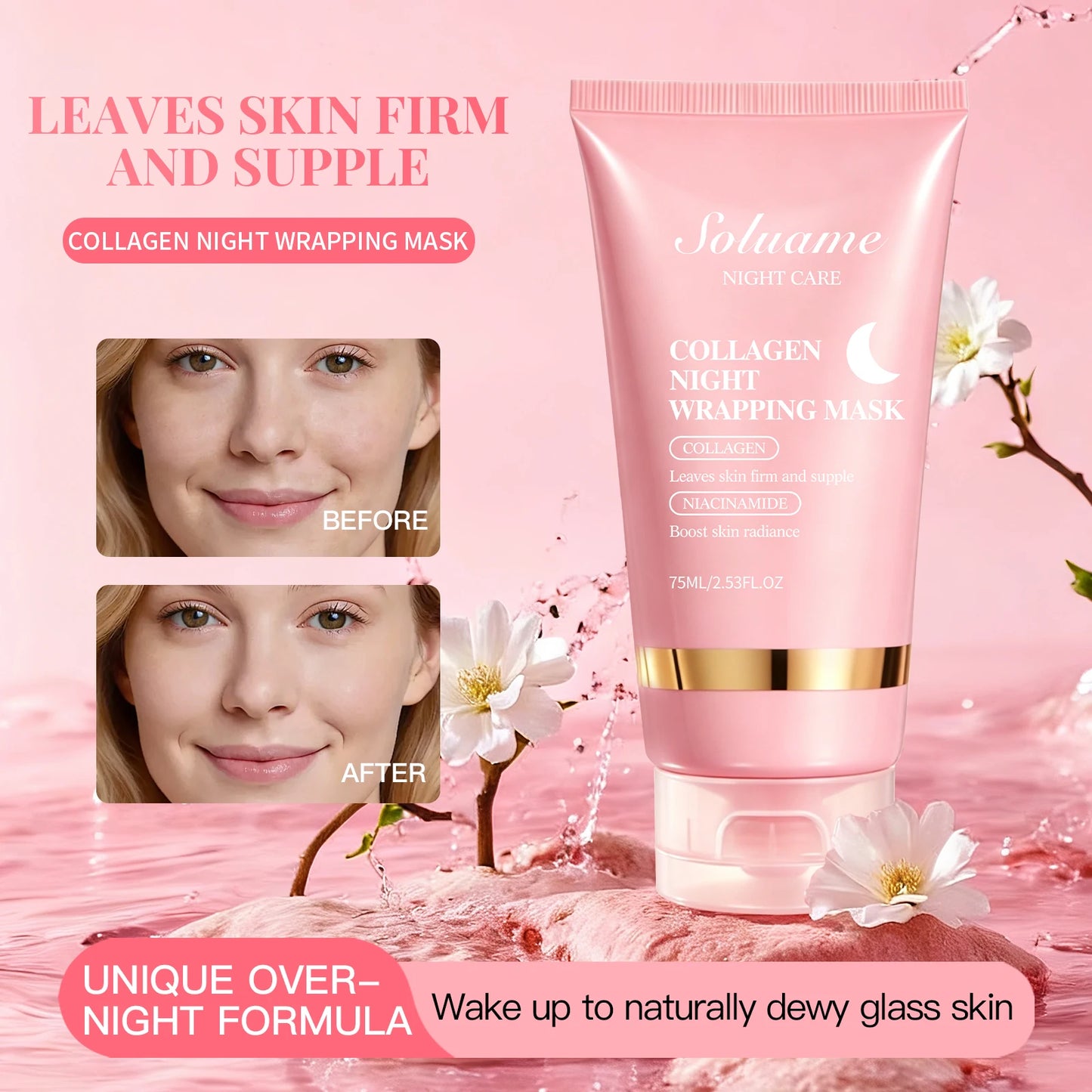 Collagen Night Wrapping Mask for Effective Brightening Peaceful Pleasures Health and Wellness