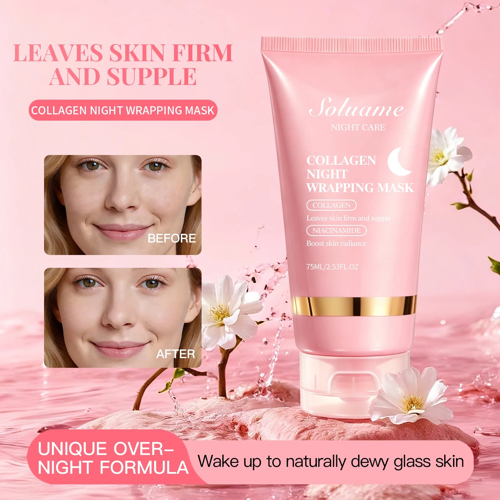 Collagen Night Wrapping Mask for Effective Brightening Peaceful Pleasures Health and Wellness
