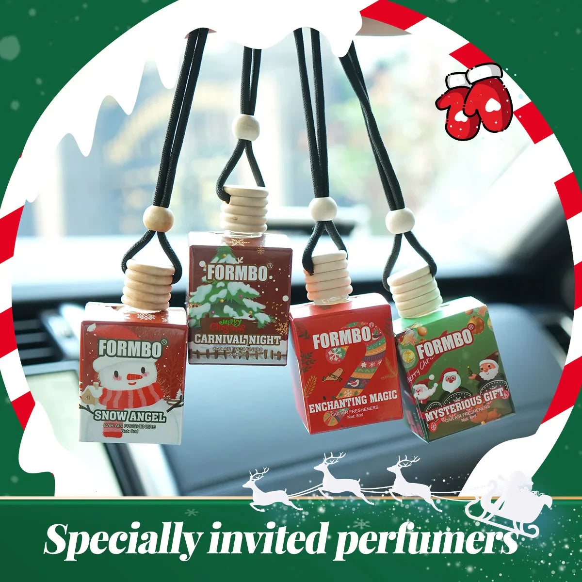 FORMBO Christmas Snowman Car Air Freshener – 4 Scents, 8ml