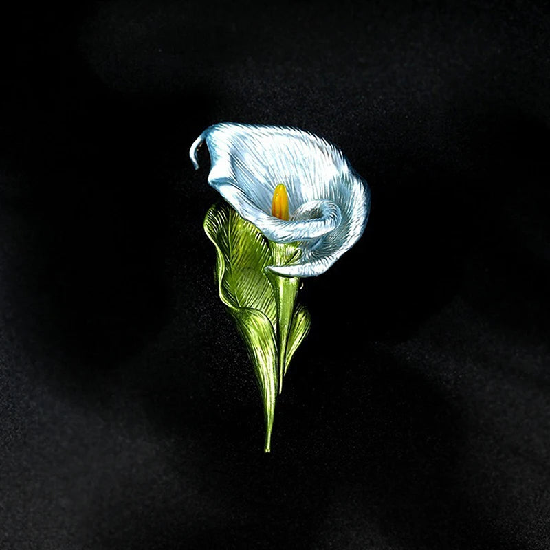 Lily Flower Enamel Brooch Pin – 4 Colors | Women & Unisex Enamel Brooch Pin Peaceful Pleasures Health and Wellness
