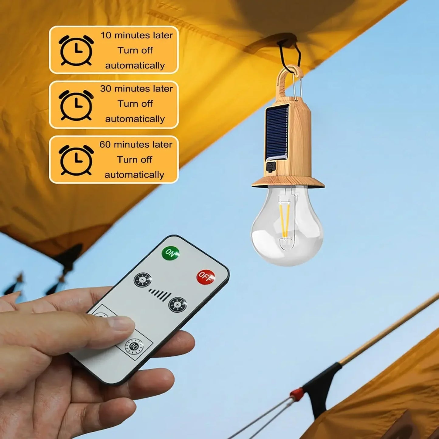 Solar USB LED Camping Lantern | Remote Control | 1–4 Pack