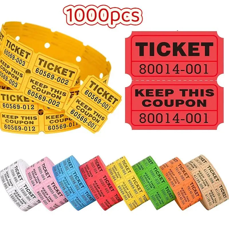 1000pcs Colorful Double Roll Raffle Tickets | Events & Carnivals
