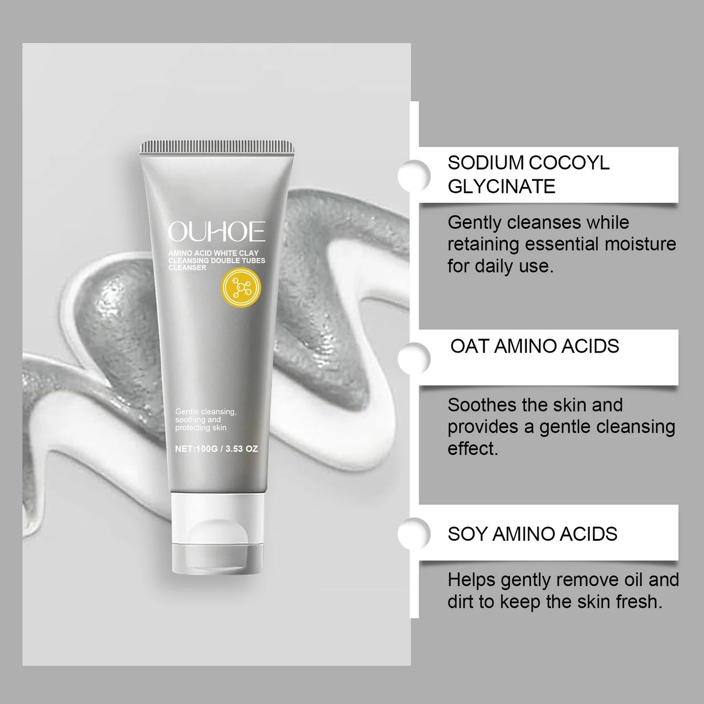 Amino Acid Facial Cleanser – Oil Control & Pore Deep Clean