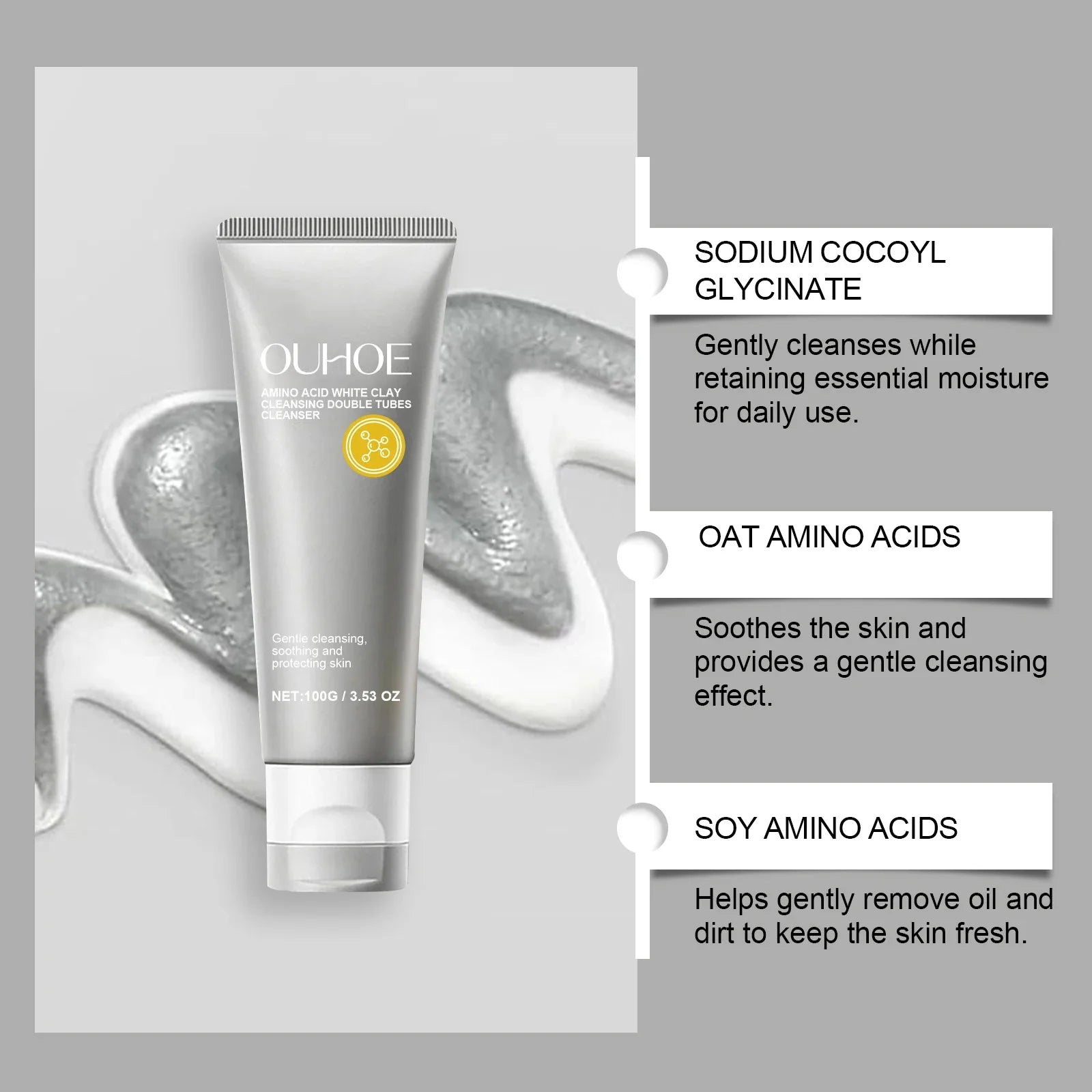Amino Acid Facial Cleanser – Oil Control & Pore Cleansing 100g Facial Cleanser Oasis Select