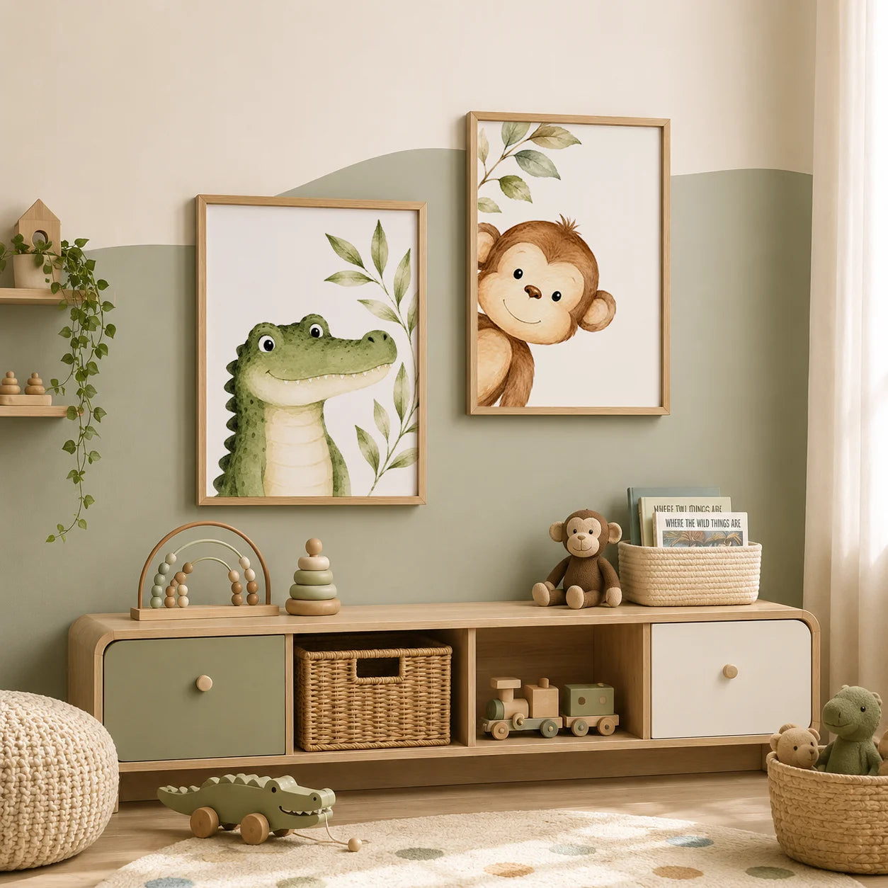 Watercolor Safari Animals Wall Art Cute Jungle Canvas Painting Poster Prints For Kids Room Nursery Decor Peaceful Pleasures Health and Wellness