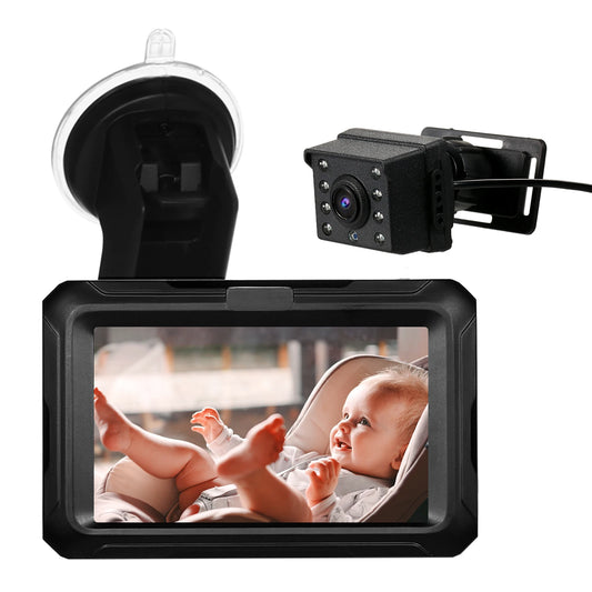 KKMOON 1080P Baby Car Monitor | 4.3" Night Vision Camera Baby Car Monitor Peaceful Pleasures Health and Wellness black