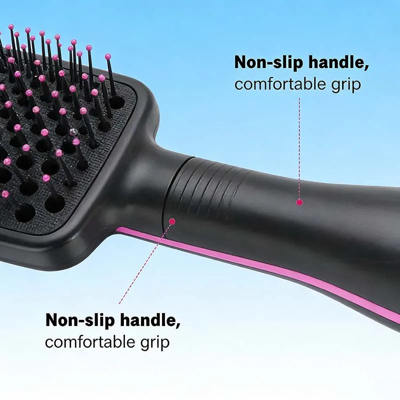 Home-use Electric Hair Dryer and Massage Comb in One Unit AC-powered Fast Heating with Ion Technology 3-speed Adjustable Peaceful Pleasures Health and Wellness