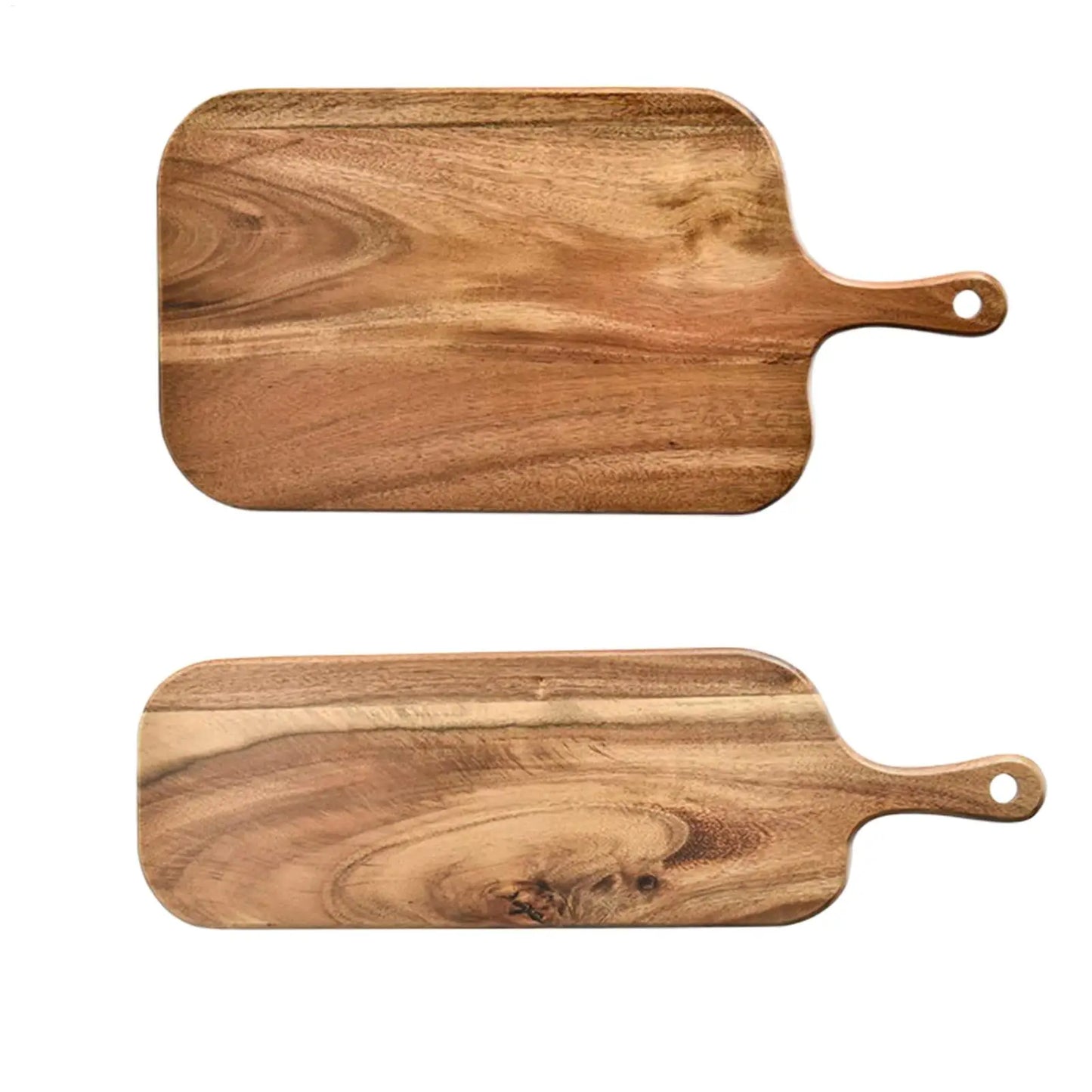Double-Sided Wood Cutting Board with Handle | Steak & Cheese Tray