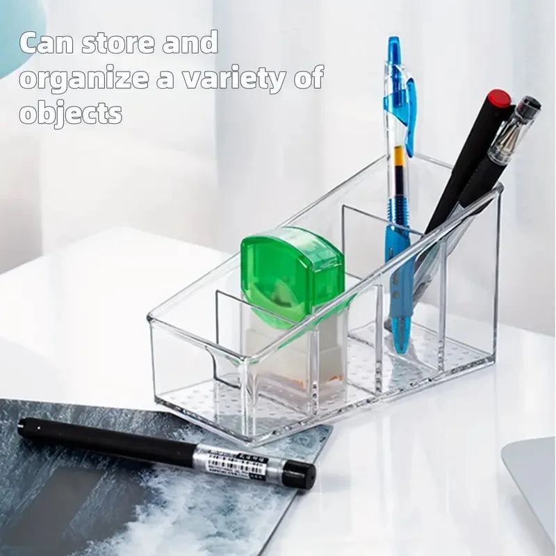Romote Control Holder with 4 Compartments Clear Romote Holder Home Decor Kitchen Acccessories Make Up Orangizer Peaceful Pleasures Health and Wellness