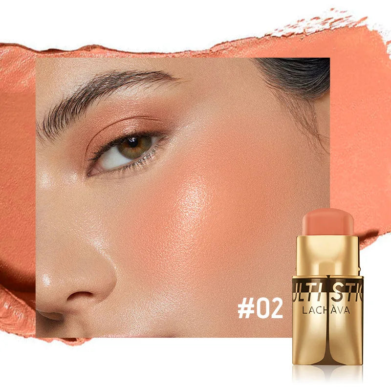 QiBest 3-in-1 Waterproof Blush Stick – Lips, Face & Eyes