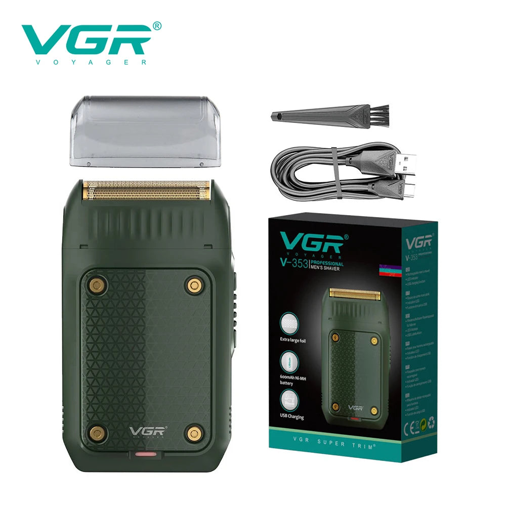 VGR hot selling professional grade shaver, mini reciprocating shaver, household convenient stainless steel hair trimming V-353 Peaceful Pleasures Health and Wellness USB