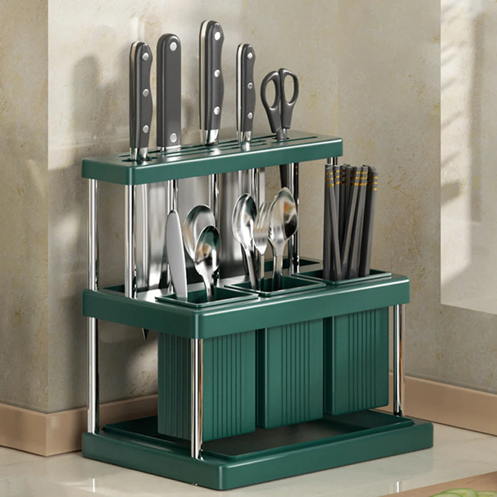 Kitchen Utensil Organizer Rack | Knife, Spoon & Fork Holder