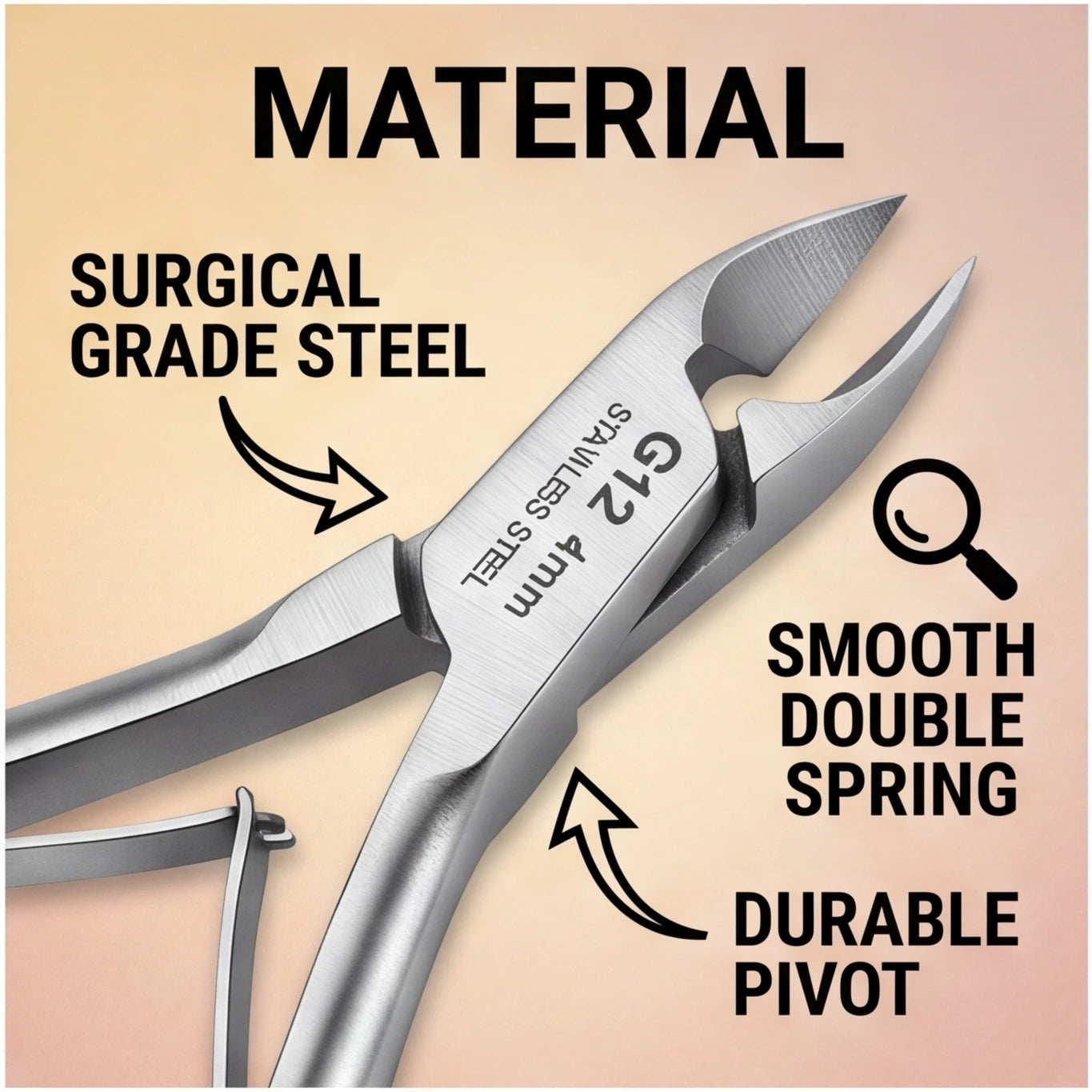 Nail Clippers & Cuticle Trimmer Set – Stainless Steel Pedicure Kit