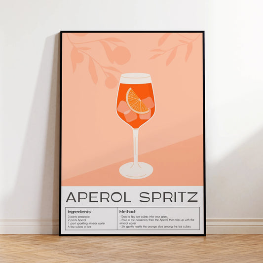 Aperol Spritz Canvas Wall Art | Modern Minimalist Cocktail Print Canvas Wall Art Print Peaceful Pleasures Health and Wellness G4281 50x70cm Unframed