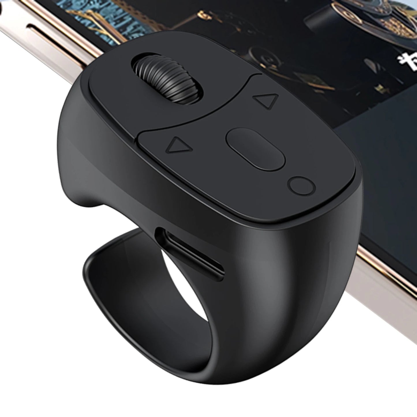 Bluetooth 5.3 Finger Ring Remote – Page Turner & Selfie Button
