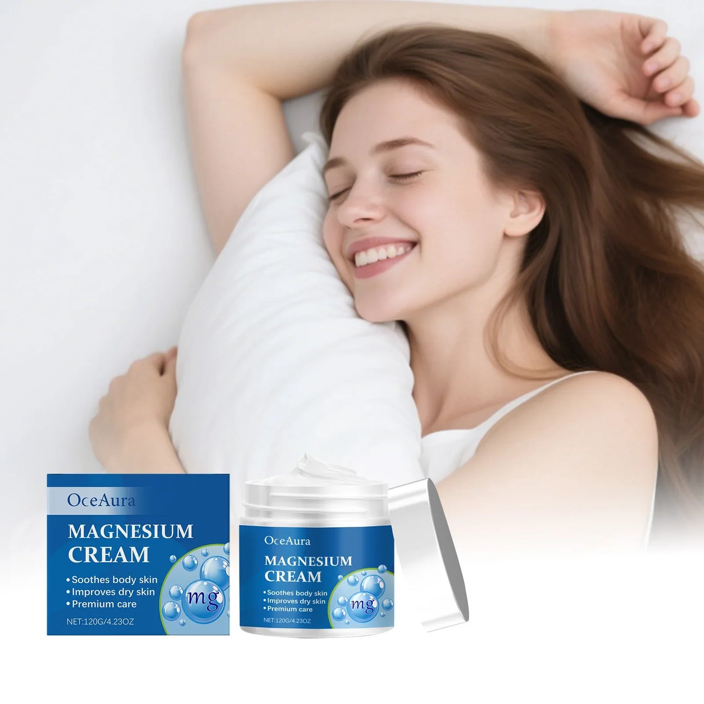 OceAura Magnesium Cream – Nighttime Body Lotion | 120g