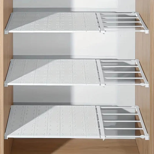 3-Piece Adjustable Storage Shelf Set - Heavy-Duty Plastic Construction, No Drilling Required, Space-Saving, White Modern Design, Adjustable Height, Suitable for Closet, Kitchen, Bathroom Organization - Easy to Install, Versat Peaceful Pleasures Health and Wellness