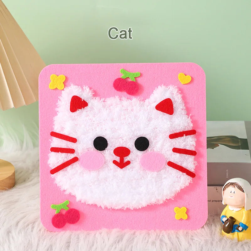 DIY Cartoon Animal Embroidery Doll Kits Fun Non-woven Fabric