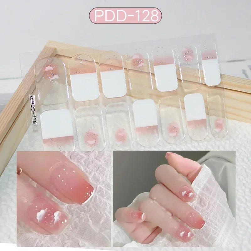 Self Adhesive Sparkling Glitter Full Cover Designer Art Nail Decoration Fashion Manicure Nail Stickers Peaceful Pleasures Health and Wellness PDD-128
