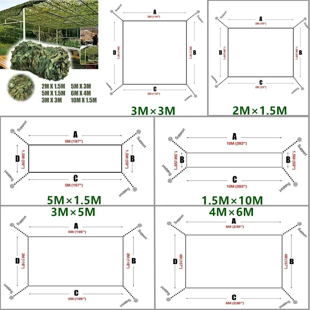 Woodland Camo Netting Camouflage Net Hunting Camo Mesh Sunshade Sail Camping Sun Shelter Car Shade Covers Privacy Cloth Peaceful Pleasures Health and Wellness