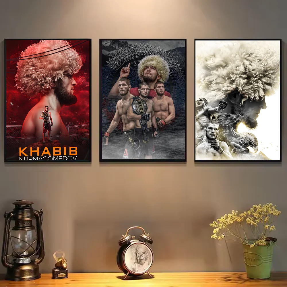 Khabib Nurmagomedov UFC Poster – HD Waterproof PVC Wall Art Sports Wall Poster Peaceful Pleasures Health and Wellness