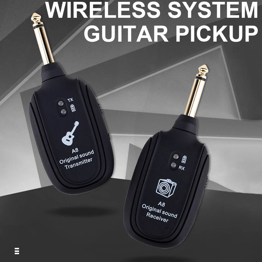 A8 UHF Wireless Guitar System – Transmitter & Receiver Rechargeable