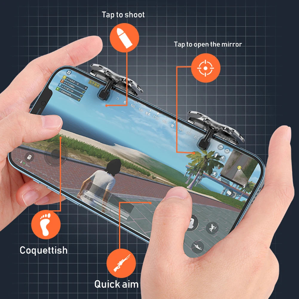 X8 Mobile Game Trigger For PUBG Phone Gaming 6 Finger Trigger Sensitive Shoot Phone Game Trigger L1 R1 Aim Keys Game Controller Peaceful Pleasures Health and Wellness