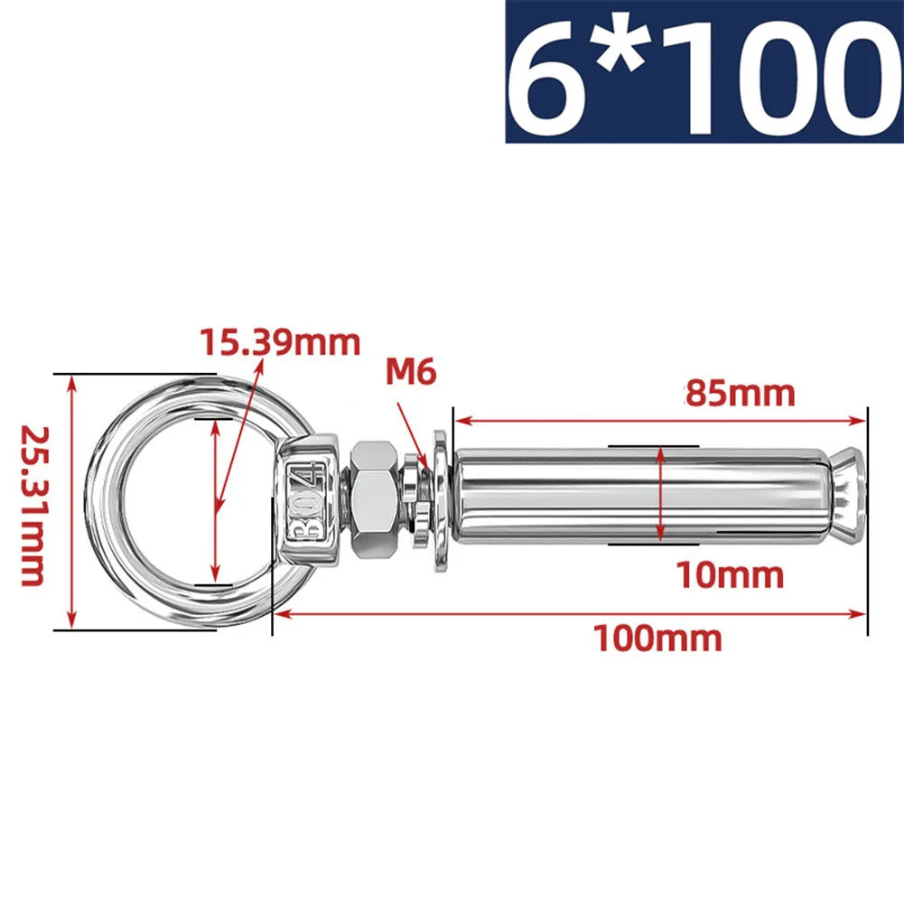 304 Stainless Steel Expansion Bolts Ring Hook Anchor Concrete Eye
